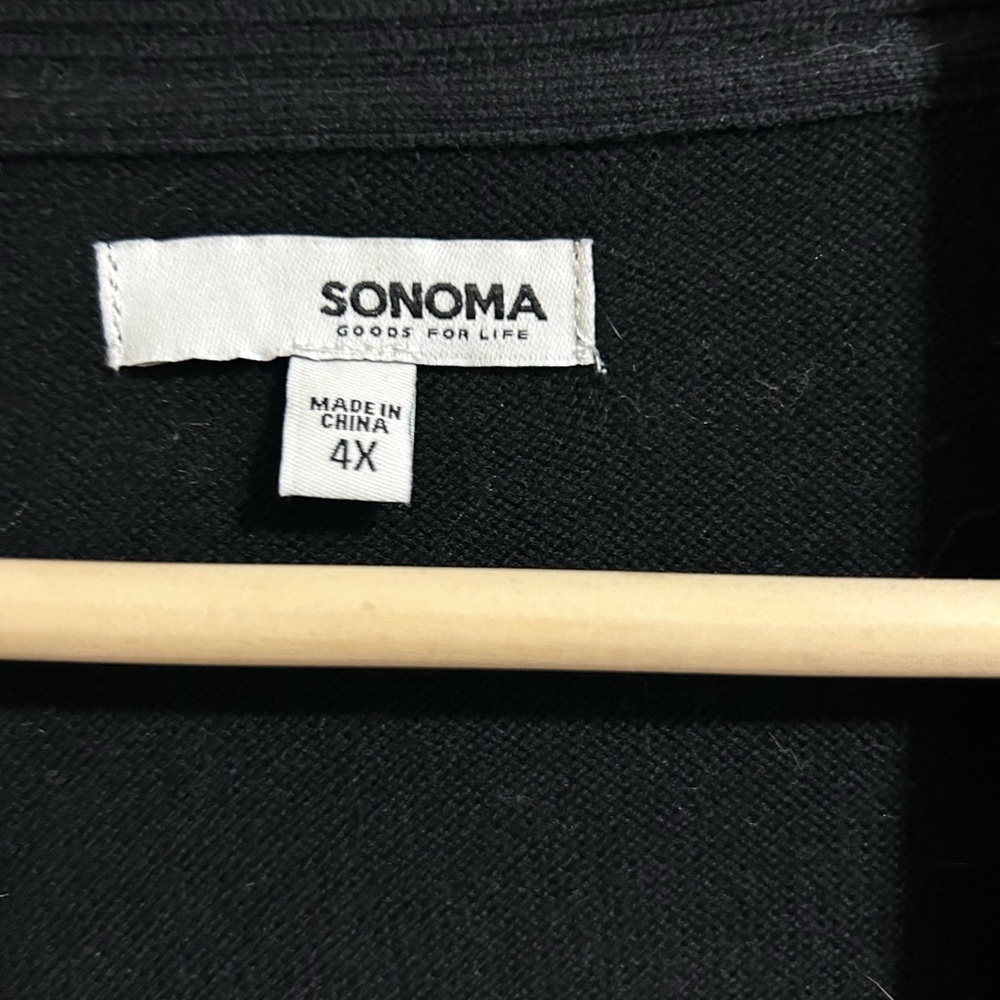 Sonoma Black Open Front Cardigan - Picture 3 of 3